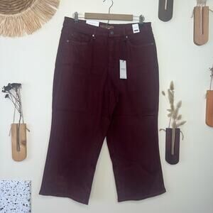 Judy Blue 16W Eva High Rise Tummy Control Burgundy Wide Leg Jeans